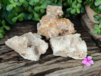 Natural Limonite Quartz Clusters x 3 From Solwezi, Zambia