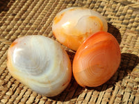 Polished Carnelian Palm Stones x 24 From Madagascar