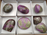 Polished Stichtite Standing Free Forms x 7 From Barberton, South Africa