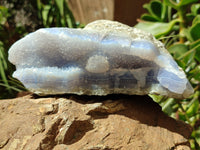 Natural Blue Lace Agate Geode Specimens x 2 From Nsanje, Malawi