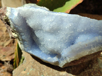 Natural Blue Lace Agate Geode Specimens x 2 From Nsanje, Malawi