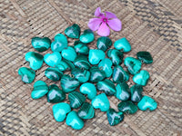 Polished Banded Flower Malachite Pendant Hearts - Sold Per Item - From Congo