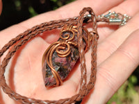 Hand Made Assorted Copper Wire Wrapped Stone Pendants x 6 From Southern Africa