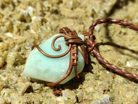 Hand Made Assorted Copper Wire Wrapped Stone Pendants x 6 From Southern Africa