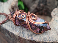 Hand Made Assorted Copper Wire Wrapped Stone Pendants x 6 From Southern Africa