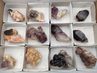 Natural Window Amethyst Quartz Crystals x 12 From Brandberg, Namibia