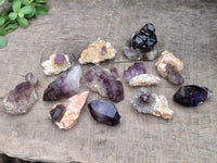 Natural Window Amethyst Quartz Crystals x 12 From Brandberg, Namibia