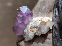 Natural Window Amethyst Quartz Crystals x 12 From Brandberg, Namibia