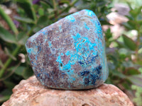 Polished Shattuckite Free Forms With Azurite & Chrysocolla x 6 From Congo