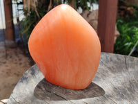 Polished Orange Twist Calcite Standing Free Form x 1 From Madagascar