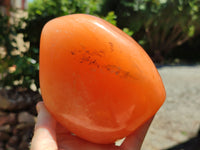 Polished Orange Twist Calcite Standing Free Form x 1 From Madagascar