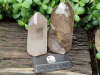 Polished Smokey Quartz Crystals x 2 From Madagascar