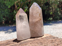 Polished Smokey Quartz Crystals x 2 From Madagascar