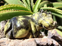 Polished Leopard Stone Hippo Carving x 4 From Zimbabwe