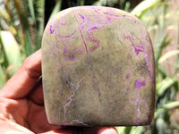 Polished Stichtite Standing Standing Free Forms x 3 From Barberton, South Africa