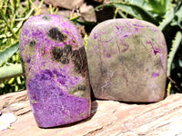 Polished Stichtite Standing Standing Free Forms x 3 From Barberton, South Africa