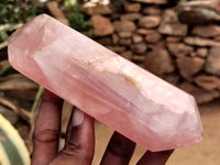 Polished Double Terminated Rose Quartz Points x 3 From Ambatondrazaka, Madagascar