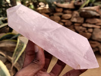 Polished Double Terminated Rose Quartz Points x 3 From Ambatondrazaka, Madagascar