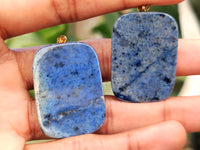 Polished Dumortierite Pendants with Hand Painted Zebras - sold per item - From Mozambique