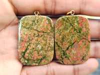 Polished Unakite Pendant with Hand Painted Panda - Sold Per Item - From South Africa