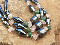 Polished Hematite and Mixed Bead Necklace - Sold Per Item - From Southern Africa