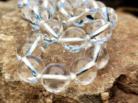 Polished Clear Quartz Rock Crystal Ball Shaped Bead Necklace - Sold Per Item - From Madagascar