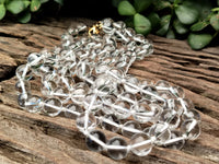 Polished Clear Quartz Rock Crystal Ball Shaped Bead Necklace - Sold Per Item - From Madagascar