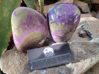 Polished Stichtite Standing Free Forms x 3 From Barberton, South Africa