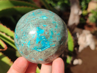 Polished Chrysocolla With Shattuckite and Azurite Spheres x 2 From Congo