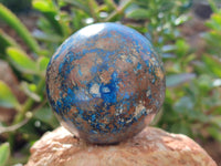 Polished Chrysocolla With Shattuckite and Azurite Spheres x 2 From Congo