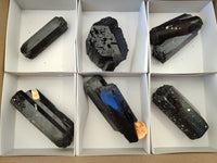 Natural Schorl Black Tourmaline Specimens x 6 From Erongo, Namibia