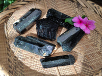 Natural Schorl Black Tourmaline Specimens x 6 From Erongo, Namibia