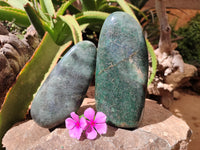 Polished Fuchsite Standing Free Forms x 2 From Madagascar