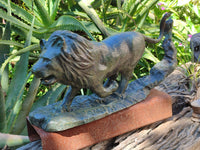 Hand Made Green Verdite Lion Carving x 1 From Zimbabwe