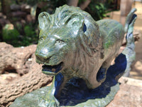 Hand Made Green Verdite Lion Carving x 1 From Zimbabwe