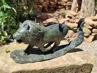 Hand Made Green Verdite Lion Carving x 1 From Zimbabwe