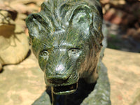 Hand Made Green Verdite Lion Carving x 1 From Zimbabwe