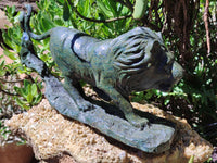 Hand Made Green Verdite Lion Carving x 1 From Zimbabwe