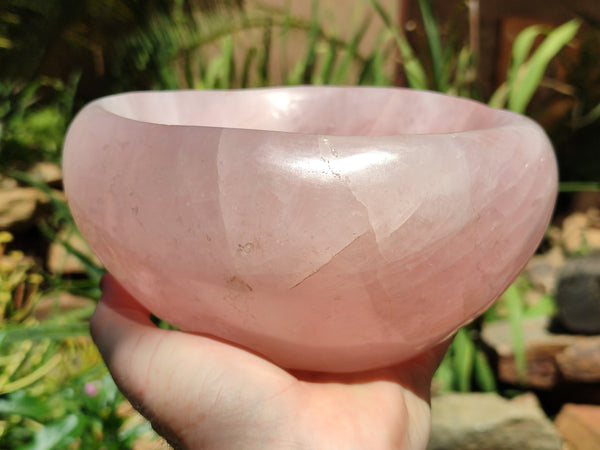 Polished Rose Quartz Bowl x 1 From Madagascar