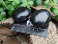 Polished Black Basalt Palm Stones x 26 From Antsirabe, Madagascar