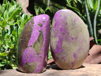 Polished Stichtite Standing Free Forms x 2 From Barberton, South Africa