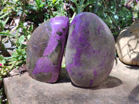 Polished Stichtite Standing Free Forms x 2 From Barberton, South Africa