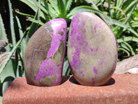 Polished Stichtite Standing Free Forms x 2 From Barberton, South Africa