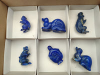 Hand Made Lapis Lazuli Carvings x 6 From Afghanistan