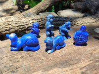 Hand Made Lapis Lazuli Carvings x 6 From Afghanistan