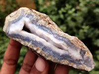 Natural Blue Lace Agate Geode Specimens x 24 From Malawi