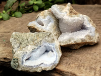 Natural Blue Lace Agate Geode Specimens x 24 From Malawi