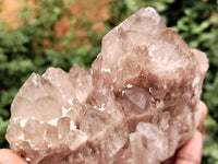 Natural Smokey Phantom Quartz Clusters x 4 From Luena, Congo