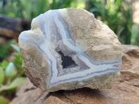 Natural Blue Lace Agate Geode Specimens x 6 From Nsanje, Malawi