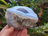 Natural Blue Lace Agate Geode Specimens x 6 From Nsanje, Malawi